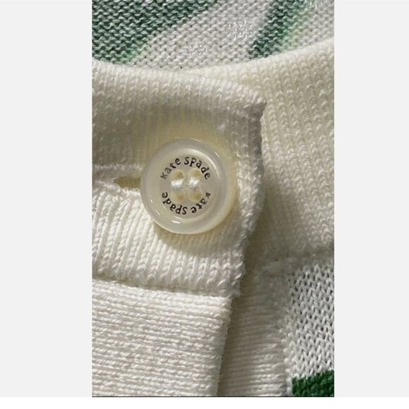 Kate Spade Green Leaf Cardigan M EUC - Picture 5 of 6